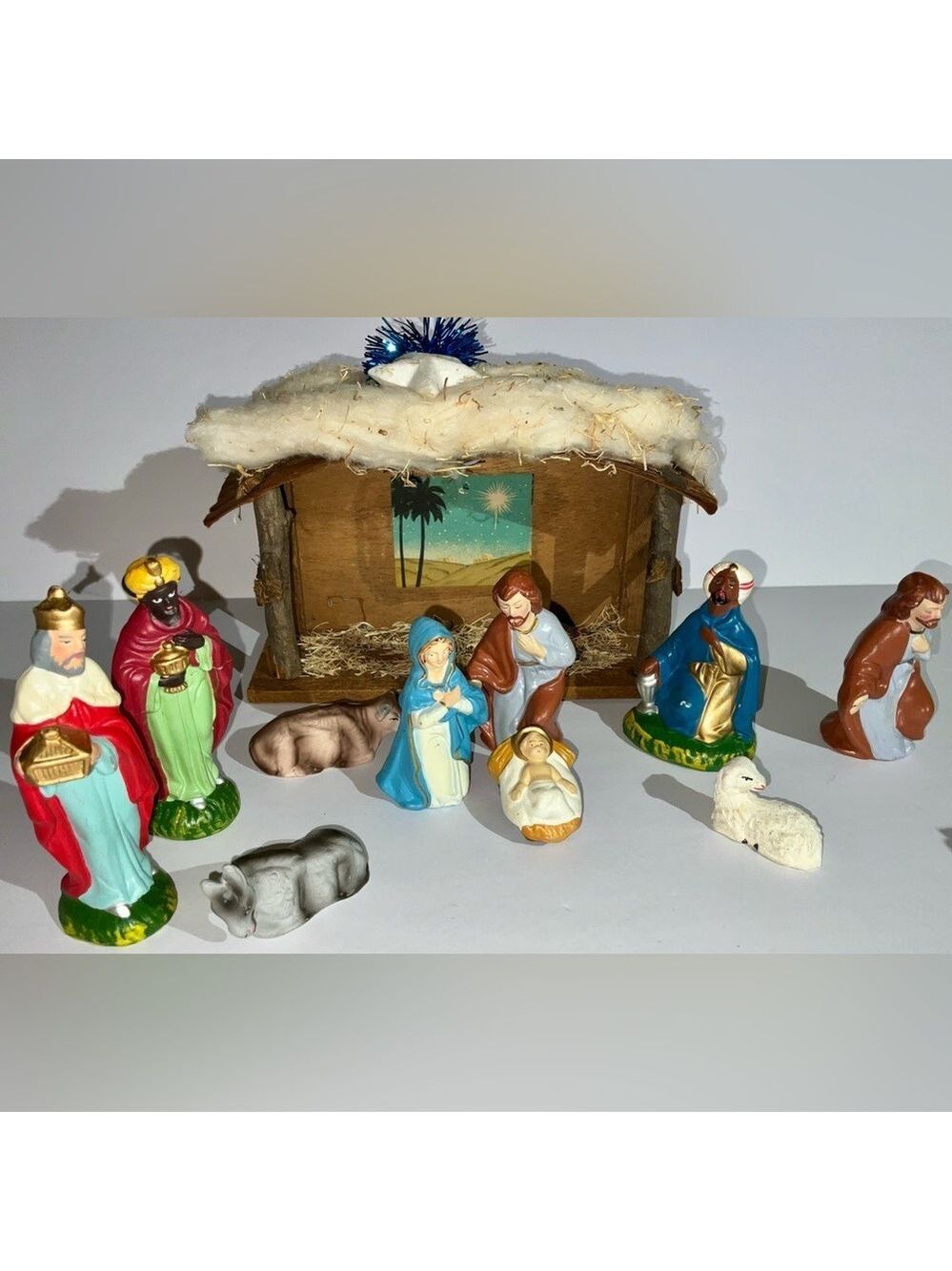 Vintage Nativity Chalkware set - Creche- made in Japan (probably 1960’s)